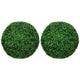 Zyra Artificial Boxwood Topiary Ball | Set of 2 | Green Poly Silk 20"
