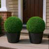 Zyra Artificial Boxwood Topiary Ball | Set of 2 | Green Poly Silk 20"