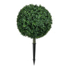 Owen Boxwood Round Ball Topiary Set w Ground Stake | Poly Silk 16"