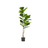 Axel Faux Fiddle Leaf Fig Tree | Iron Frame | Green Poly Silk 59"