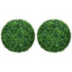 Zyra Artificial Boxwood Topiary Ball | Set of 2 | Green Poly Silk 16"