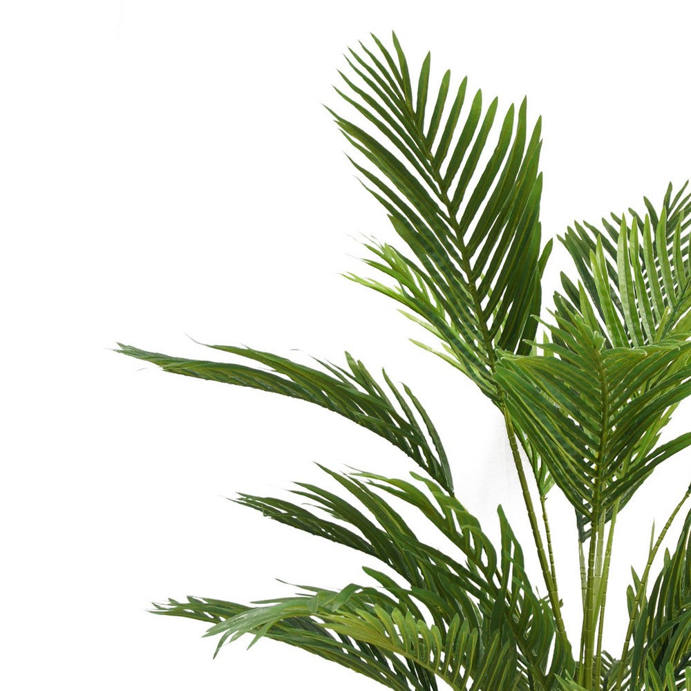 Anva Artificial Palm Tree | Pre-Potted Design | Green Iron-Poly Silk 59"