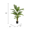 Anva Artificial Palm Tree | Pre-Potted Design | Green Iron-Poly Silk 59"
