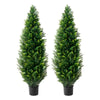 Tahya Cedar Topiary Tree | Set of 2 | Iron Frame | Lifelike Poly Silk 48"