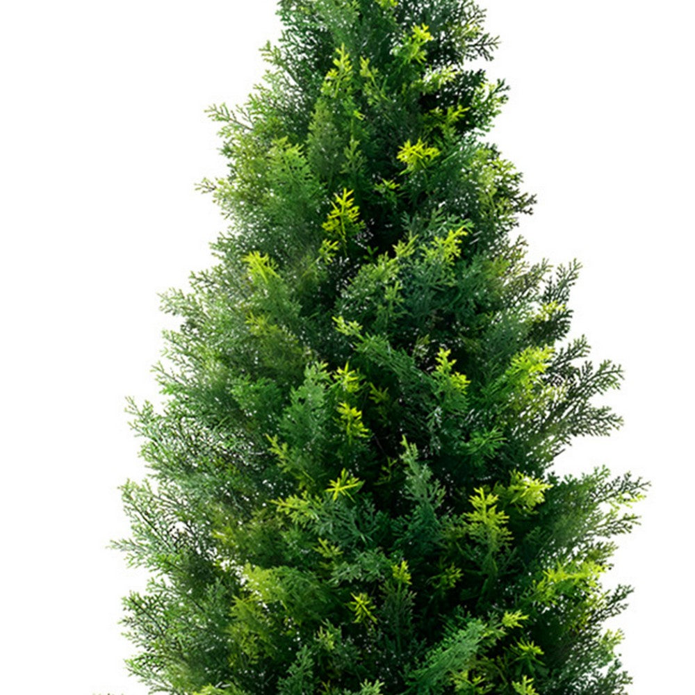 Tahya Cedar Topiary Tree | Set of 2 | Iron Frame | Lifelike Poly Silk 48"