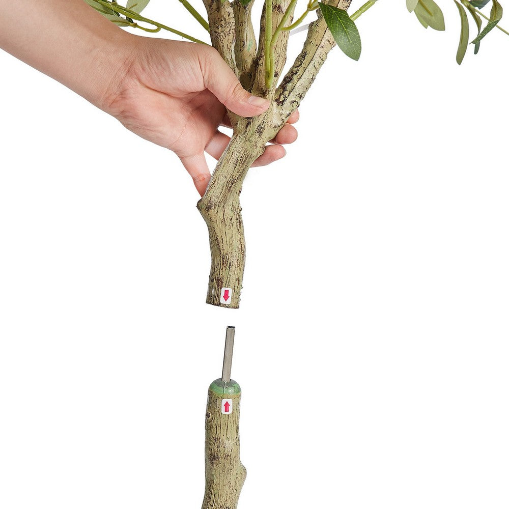 Lucas Olive Tree | Stainless Steel Branches | Lifelike Poly Silk 70"