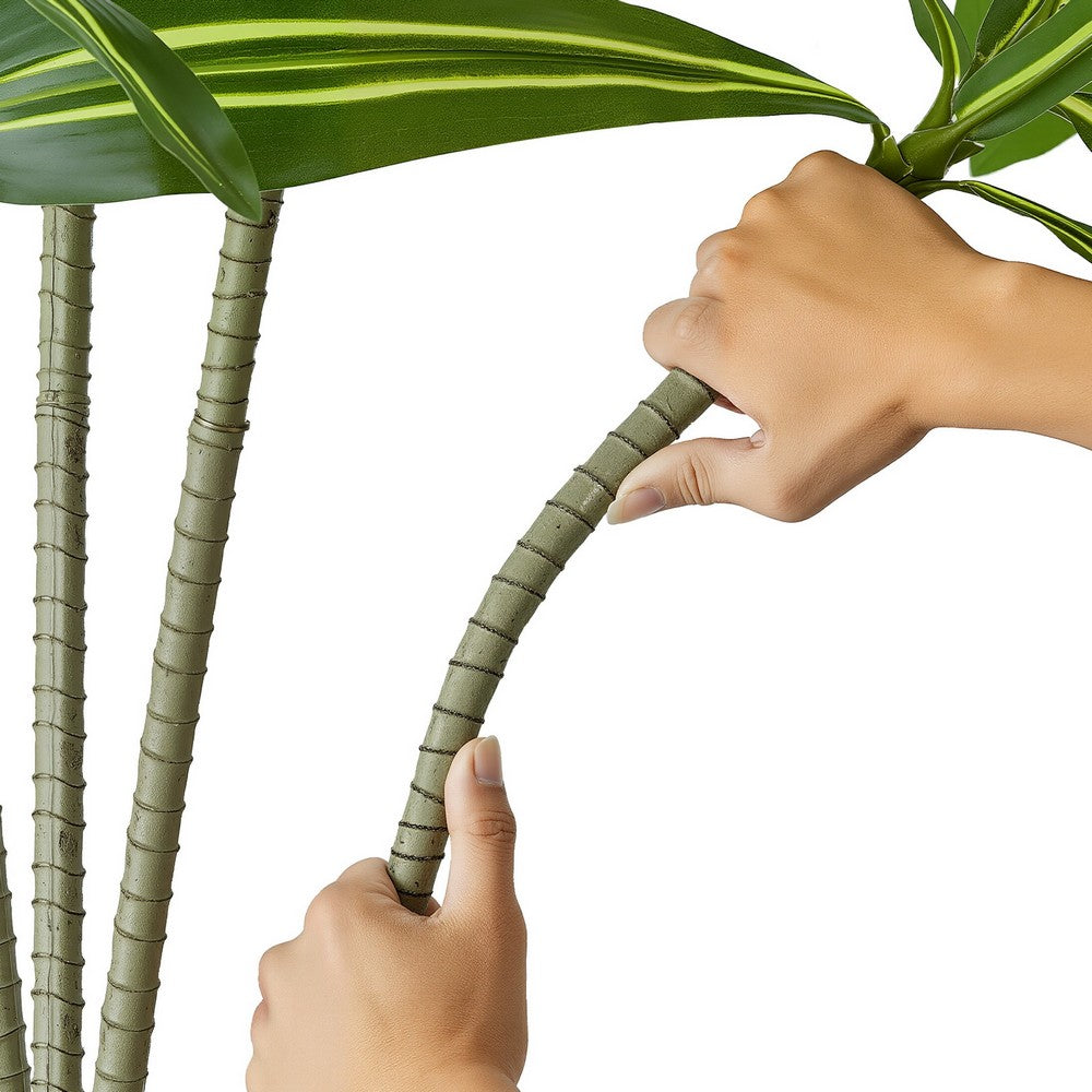 Kren Artificial Dracaena Tree | White Planter | Lifelike Poly Silk 60"