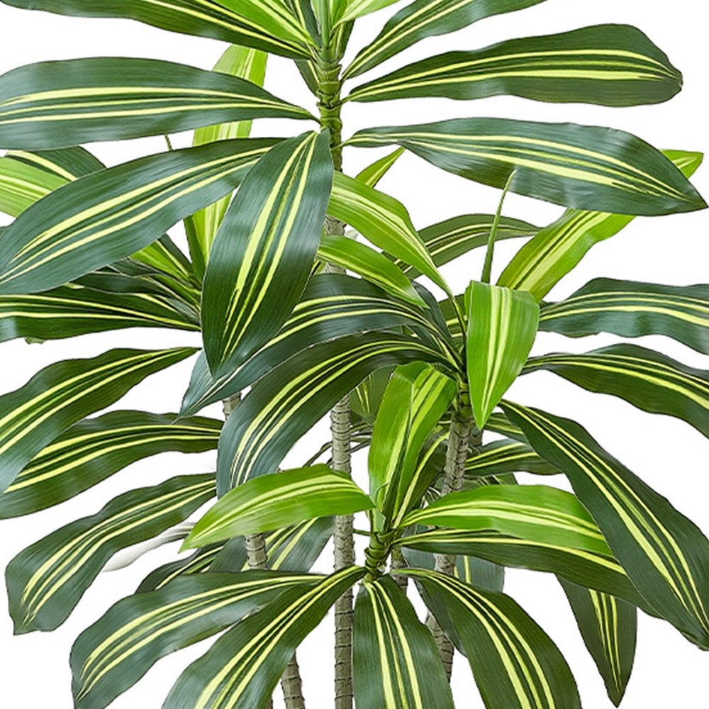 Kren Artificial Dracaena Tree | White Planter | Lifelike Poly Silk 60"