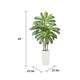 Kren Artificial Dracaena Tree | White Planter | Lifelike Poly Silk 60"