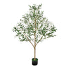 Ezra Artificial Olive Tree with Black Pot | Lifelike Poly Silk 61"