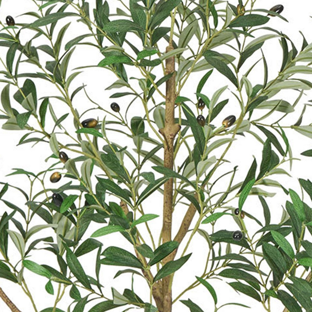 Ezra Artificial Olive Tree with Black Pot | Lifelike Poly Silk 61"