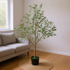 Ezra Artificial Olive Tree with Black Pot | Lifelike Poly Silk 61"