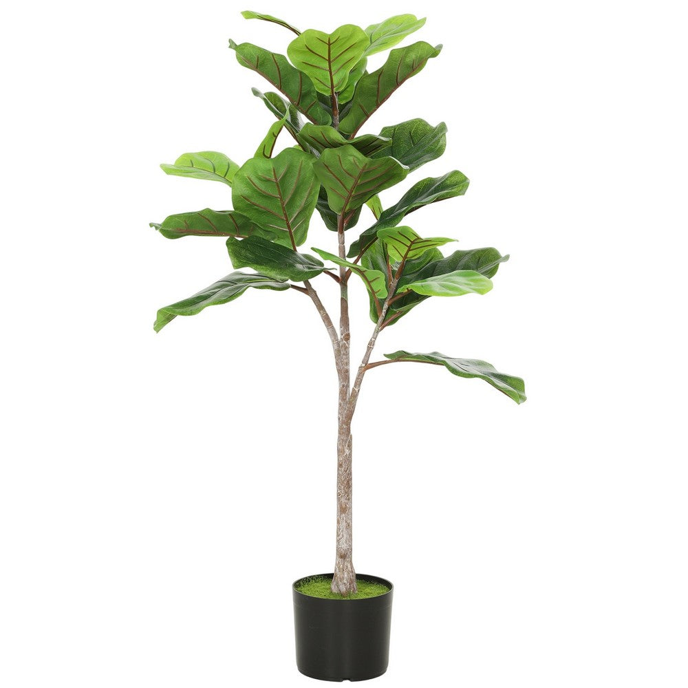 Moona Fiddle Leaf Fig Tree | 28 PEVA Leaves | Lifelike Poly Silk 43"