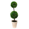 Naomi Artificial Boxwood Topiary Tree | Dual-Sphere Design | Lifelike 22"