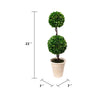 Naomi Artificial Boxwood Topiary Tree | Dual-Sphere Design | Lifelike 22"