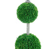 Beau Two-Tier Boxwood Topiary Spheres on Metal Spire St& | Lifelike 27"