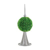Beau Boxwood Topiary Sphere on Metal Spire Base | Green Poly Silk 17"