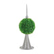 Beau Boxwood Topiary Sphere on Metal Spire Base | Green Poly Silk 17"