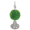 Beau Boxwood Topiary Sphere on Metal Spire Base | Green Poly Silk 17"