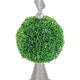 Beau Boxwood Topiary Sphere on Metal Spire Base | Green Poly Silk 17"