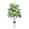 Kren Artificial Dracaena Tree | White Planter | Lifelike Poly Silk 72"