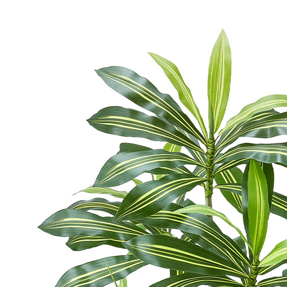 Kren Artificial Dracaena Tree | White Planter | Lifelike Poly Silk 72"