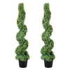 Mila Boxwood Spiral Topiary Plant | Set of 2 | Lifelike 48"