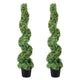 Mila Boxwood Spiral Topiary Plant | Set of 2 | Lifelike 48"
