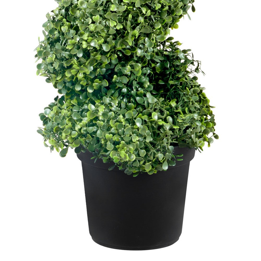 Mila Boxwood Spiral Topiary Plant | Set of 2 | Lifelike 48"