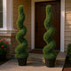 Mila Boxwood Spiral Topiary Plant | Set of 2 | Lifelike 48"