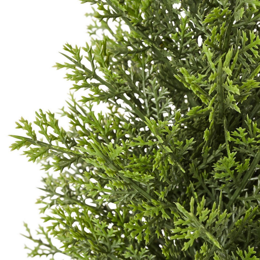 Arya Cedar Pine Topiary Tree | Set of 2 | Black Pot | Lifelike Poly Silk 60"