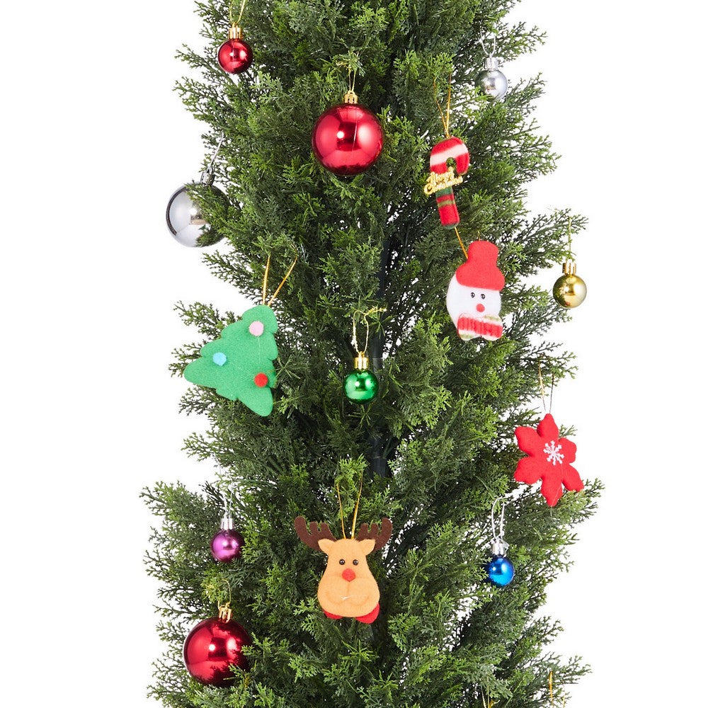 Arya Cedar Pine Topiary Tree | Set of 2 | Black Pot | Lifelike Poly Silk 60"