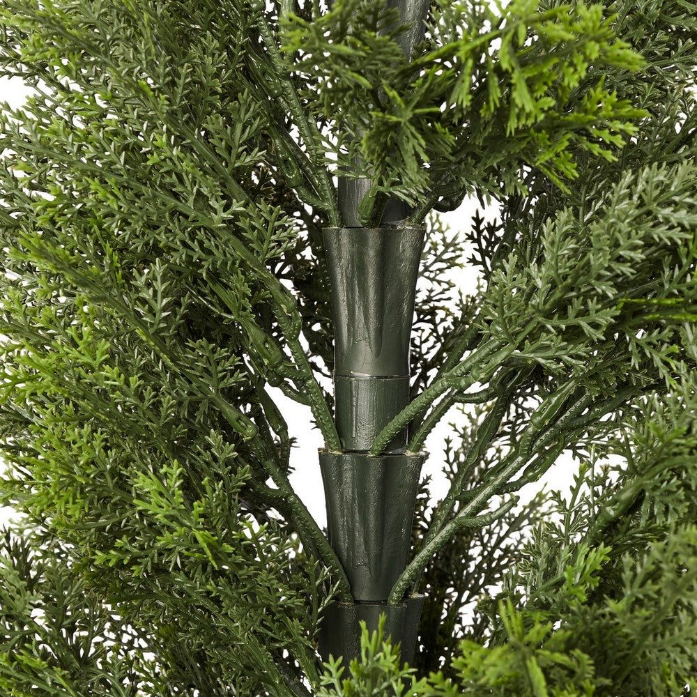 Arya Cedar Pine Topiary Tree | Set of 2 | Black Pot | Lifelike Poly Silk 60"