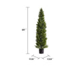 Arya Cedar Pine Topiary Tree | Set of 2 | Black Pot | Lifelike Poly Silk 60"