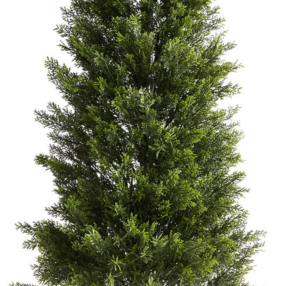 Arya Cedar Topiary Tree | Set of 2 | Black Pot | Lifelike Poly Silk 48"