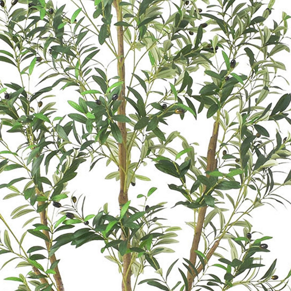 Rasha Artificial Olive Tree w Rubber Silk Leaves | Lifelike Poly Silk 84"