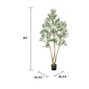 Rasha Artificial Olive Tree w Rubber Silk Leaves | Lifelike Poly Silk 84"