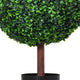 Yuko Artificial Boxwood Ball Topiary Tree with Black Pot | Lifelike 24"
