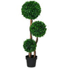 Farah Artificial 3 Ball Boxwood Topiary Tree | Lifelike Poly Silk 43"