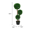 Farah Outdoor 3 Ball Boxwood Topiary Tree | Lifelike Poly Silk 36"
