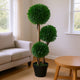 Farah Outdoor 3 Ball Boxwood Topiary Tree | Lifelike Poly Silk 36"