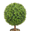 Rambo Boxwood Topiary w Butterflies | Set of 2 | Wood-Poly Silk | Lifelike 22"
