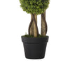 Raha Triple Ball Boxwood Tree in Black Pot | Lifelike Poly Silk 36"