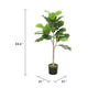 Moona Fiddle Leaf Fig Tree | 28 PEVA Leaves | Lifelike Poly Silk 43"