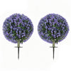 Dammy Eucalyptus Topiary 16" Ball Plants | Set of 2 |  22" H