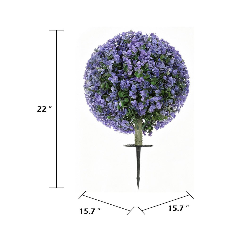 Dammy Eucalyptus Topiary 16" Ball Plants | Set of 2 |  22" H