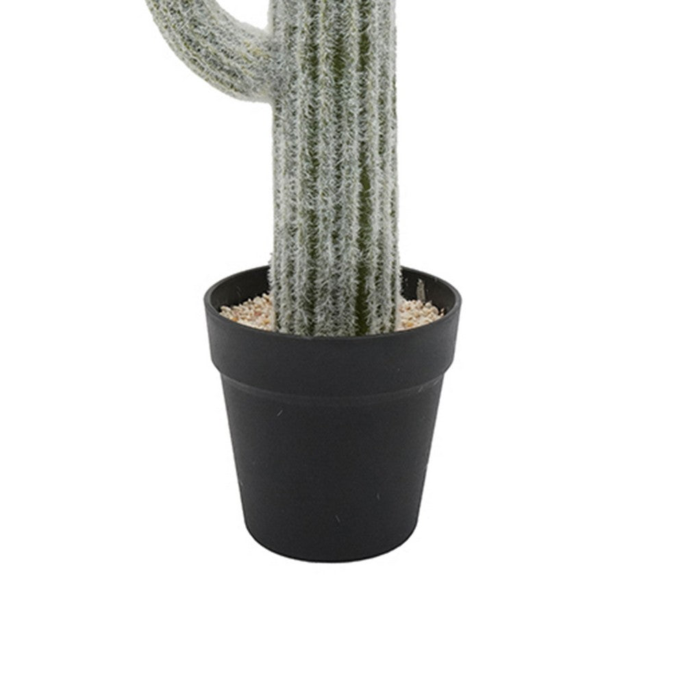 Kristy Artificial Saguaro Cactus Accent Plant in Black Pot | Lifelike 25"