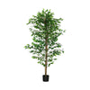 Carla Artificial Ficus Tree with PEVA Leaves | Black Pot | Lifelike 71"