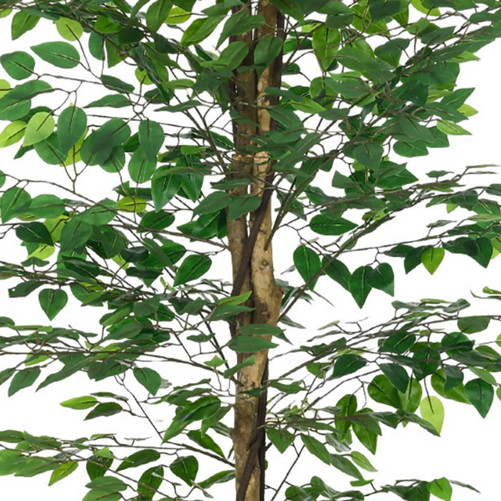 Carla Artificial Ficus Tree with PEVA Leaves | Black Pot | Lifelike 71"