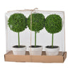 Kendy Faux Mini Topiary Plant | Set of 3 | Cream Pots | Lifelike Poly Silk 10"